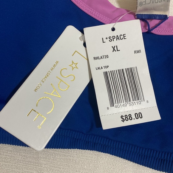 L*SPACE Women's LALA TOP Ribbed Bikini Top Size XL - Picture 5 of 6